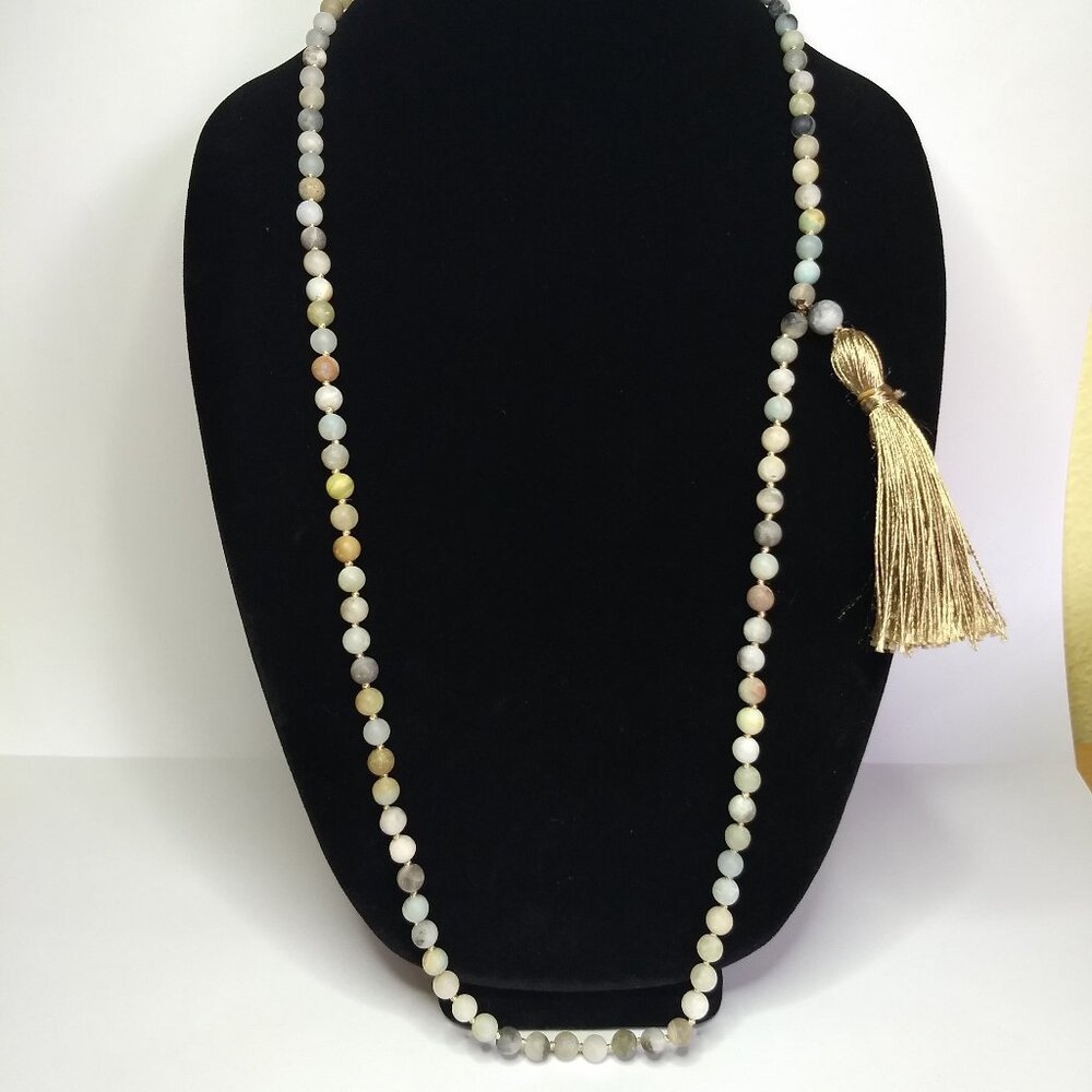 Stone Round Bead Necklace & Bracelet Lot Multicolor 2 Necklaces 3 Bracelets Boho - Picture 9 of 11
